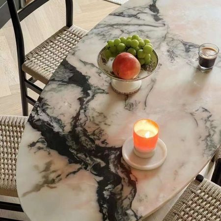 Bàn Trà Đá Marble Hình Irregular Sang Trọng