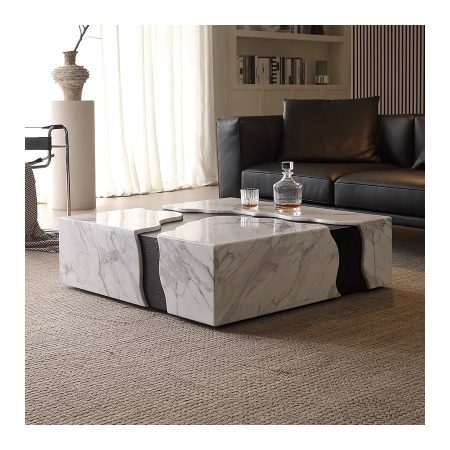 Bàn Trà Đá Marble Khung Gỗ Tối Giản Sang Trọng