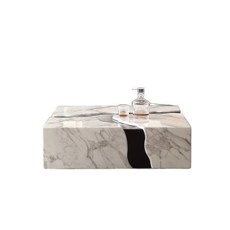 Bàn Trà Đá Marble Khung Gỗ Tối Giản Sang Trọng
