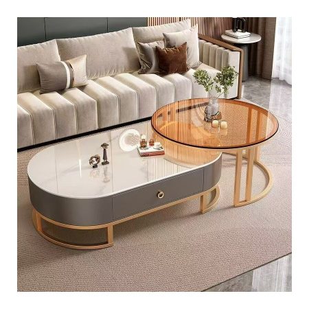 Bàn Trà Đá Oval Thiết Kế Hiện Đại Sang Trọng