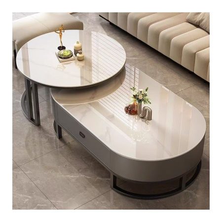 Bàn Trà Đá Oval Thiết Kế Hiện Đại Sang Trọng