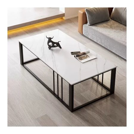 Bàn Trà Đá Slate Khung Kim Loại Hiện Đại Tối Giản