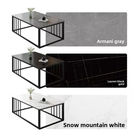 Bàn Trà Đá Slate Khung Kim Loại Hiện Đại Tối Giản Bàn Trà Đá Slate Khung Kim Loại Hiện Đại Tối Giản