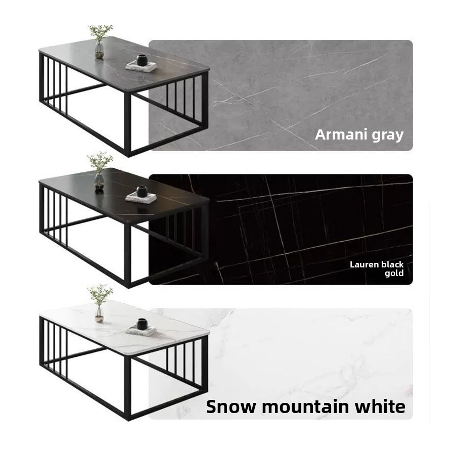 Bàn Trà Đá Slate Khung Kim Loại Hiện Đại Tối Giản Bàn Trà Đá Slate Khung Kim Loại Hiện Đại Tối Giản