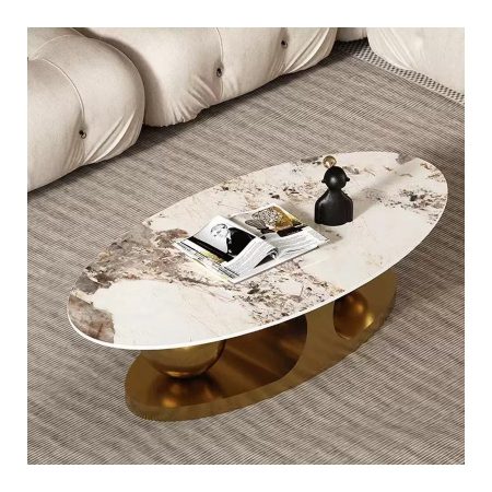 Bàn Trà Đá Trắng Oval Hiện Đại Chất Lượng Cao