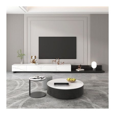 Bàn Trà Đá Tròn Mở Rộng Hiện Đại Có Ngăn Kéo Bàn Trà Đá Tròn Mở Rộng Hiện Đại Có Ngăn Kéo