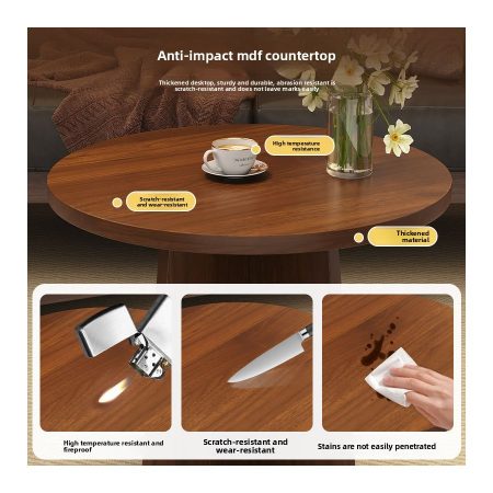 Bàn Trà Gỗ Công Nghiệp Đa Năng Phong Cách Wabi-sabi
