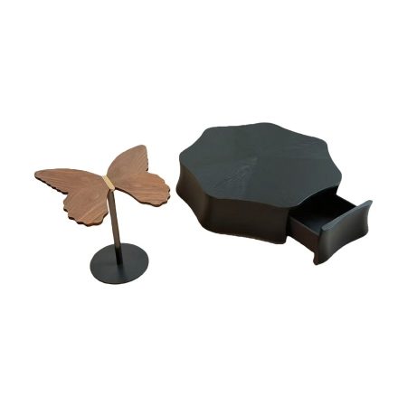 Bàn Trà Gỗ Công Nghiệp Tối Giản Có Ngăn Đựng