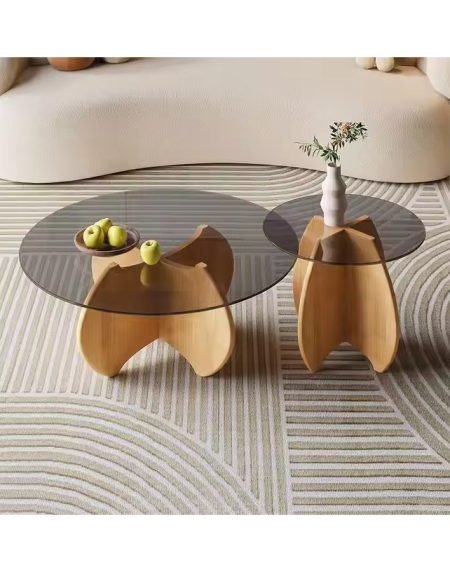 Bàn Trà Gỗ Đen Kính Cho Căn Hộ Nhỏ