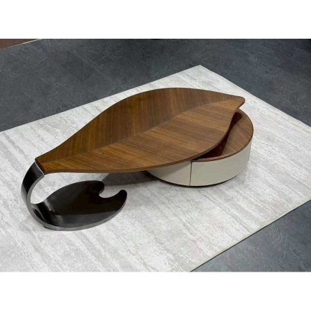 Bàn Trà Gỗ Óc Chó Hiện Đại Hình Oval Cho Phòng Khách