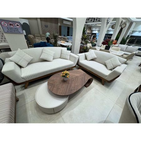 Bàn Trà Gỗ Óc Chó Hiện Đại Hình Oval Cho Phòng Khách