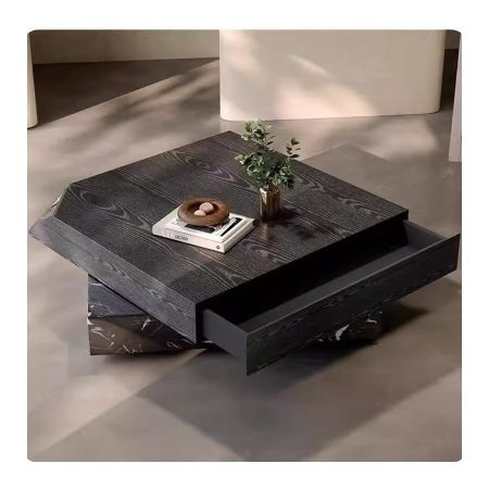 Bàn Trà Gỗ Tối Giản Có Ngăn Kéo Xoay Hiện Đại