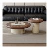 Bàn Trà Gỗ Tự Nhiên Bề Mặt Đá Travertine Hiện Đại