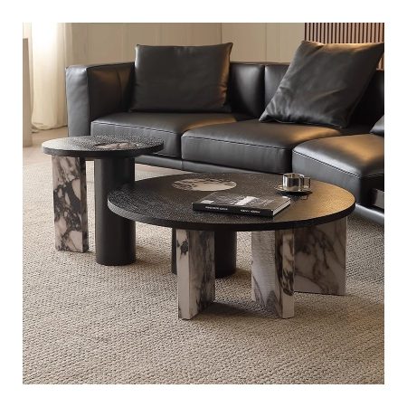 Bàn Trà Gỗ Tự Nhiên Đá Marble Phong Cách Pháp