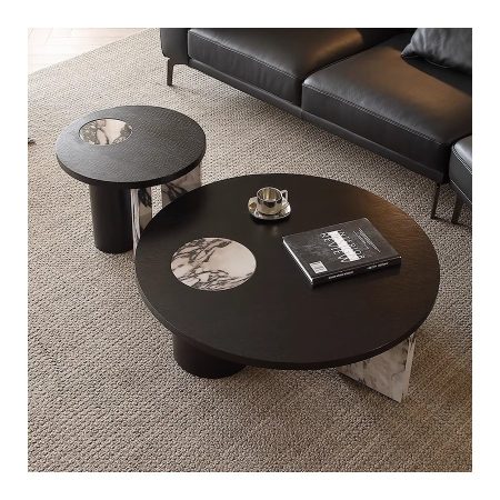 Bàn Trà Gỗ Tự Nhiên Đá Marble Phong Cách Pháp