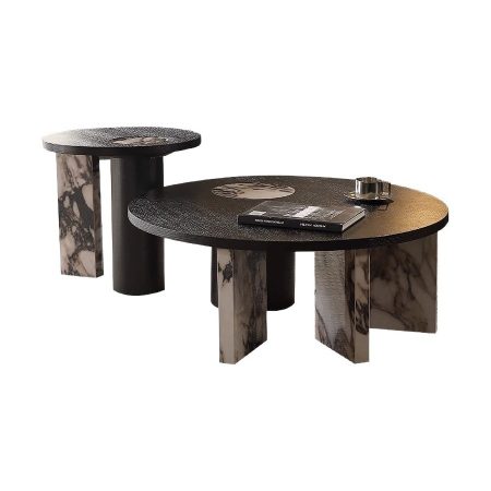 Bàn Trà Gỗ Tự Nhiên Đá Marble Phong Cách Pháp