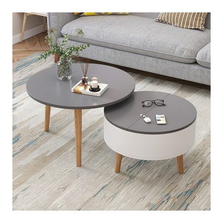 Bàn Trà Gỗ Tự Nhiên Đá Màu Bắc Âu Đa Chức Năng