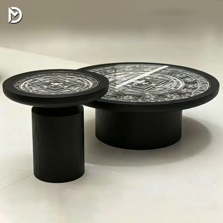 Bàn Trà Gỗ Tự Nhiên Đá Vi Mạch Điều Chỉnh Chiều Cao