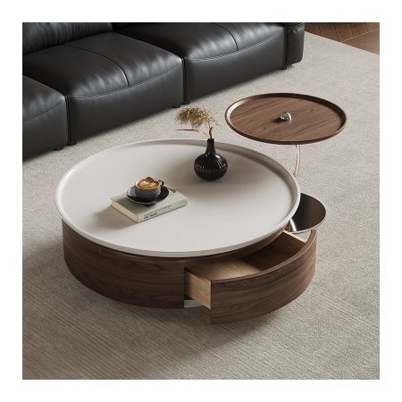 Bàn Trà Gỗ Tự Nhiên Gấp Gọn Có Ngăn Kéo Cổ Điển