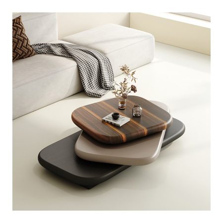 Bàn Trà Gỗ Tự Nhiên Hiện Đại 3 Tầng Gấp Gọn
