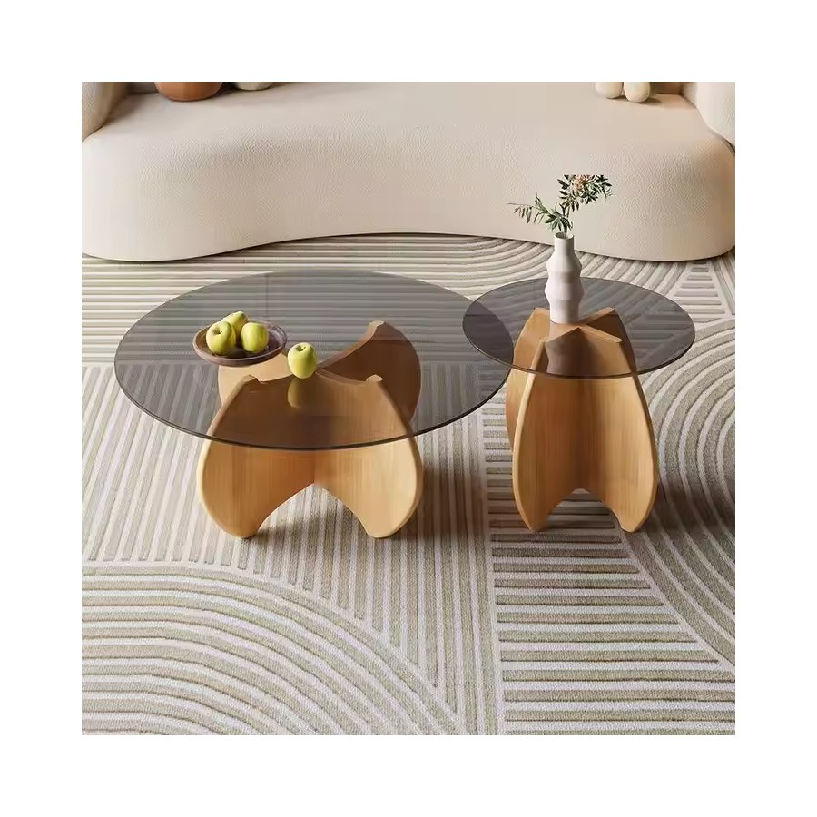 Bàn Trà Gỗ Tự Nhiên Hiện Đại Kính Đáy Điều Chỉnh Bàn Trà Gỗ Tự Nhiên Hiện Đại Kính Đáy Điều Chỉnh