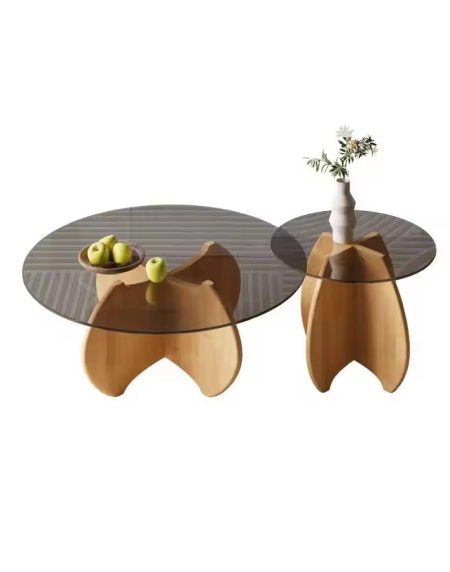 Bàn Trà Gỗ Tự Nhiên Hiện Đại Kính Đáy Điều Chỉnh Bàn Trà Gỗ Tự Nhiên Hiện Đại Kính Đáy Điều Chỉnh