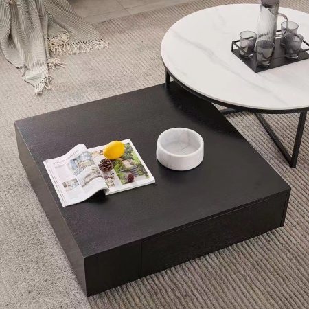 Bàn Trà Gỗ Tự Nhiên Mặt Đá Hiện Đại Có Ngăn Kéo