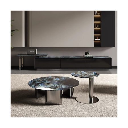 Bàn Trà Hiện Đại Đá Marble Khung Thép Sang Trọng