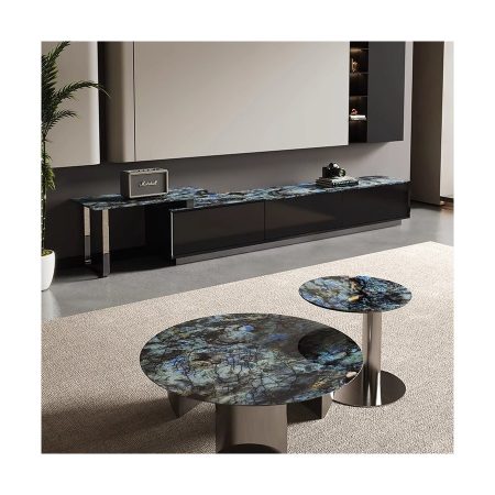 Bàn Trà Hiện Đại Đá Marble Khung Thép Sang Trọng
