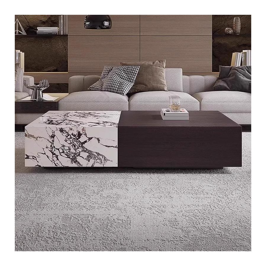 Bàn Trà Hiện Đại Đá Marble Màu Trắng Có Ngăn Kéo Bàn Trà Hiện Đại Đá Marble Màu Trắng Có Ngăn Kéo