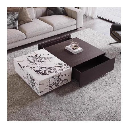 Bàn Trà Hiện Đại Đá Marble Màu Trắng Có Ngăn Kéo Bàn Trà Hiện Đại Đá Marble Màu Trắng Có Ngăn Kéo