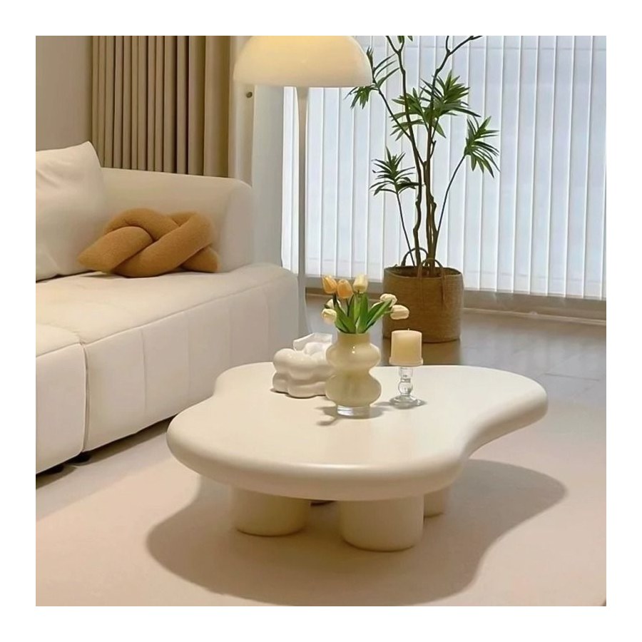 Bàn Trà Hiện Đại Gỗ Công Nghiệp Màu Trắng Kem Bàn Trà Hiện Đại Gỗ Công Nghiệp Màu Trắng Kem