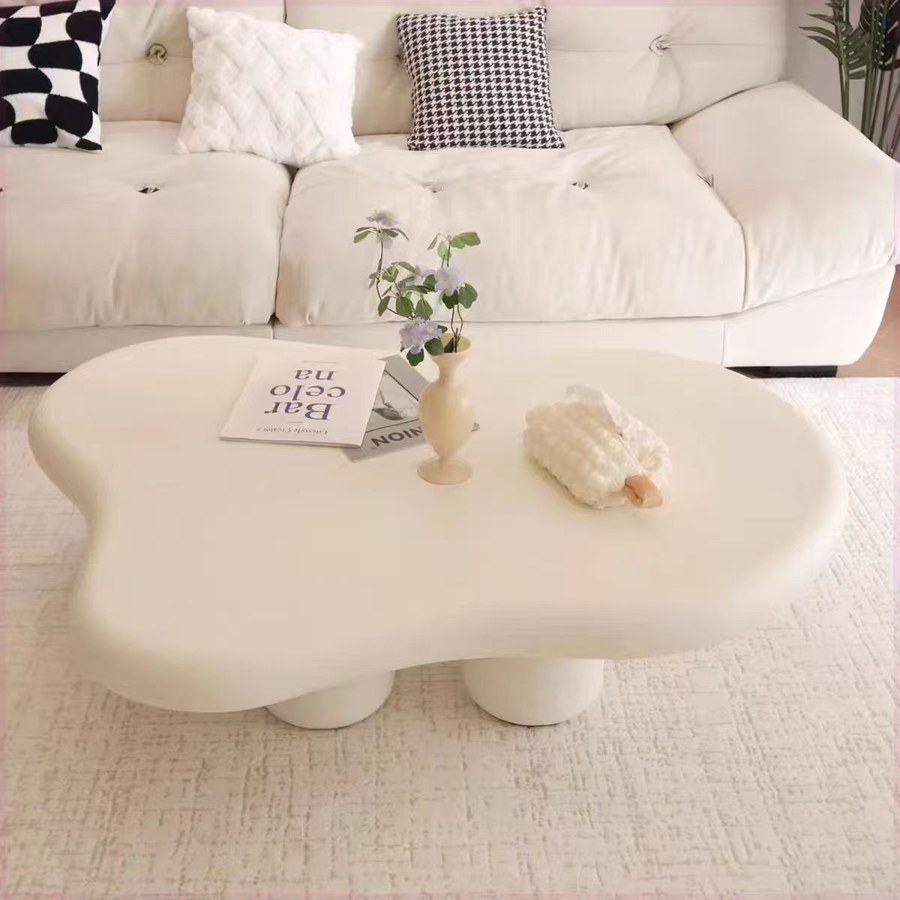 Bàn Trà Hiện Đại Gỗ Công Nghiệp Màu Trắng Kem Bàn Trà Hiện Đại Gỗ Công Nghiệp Màu Trắng Kem