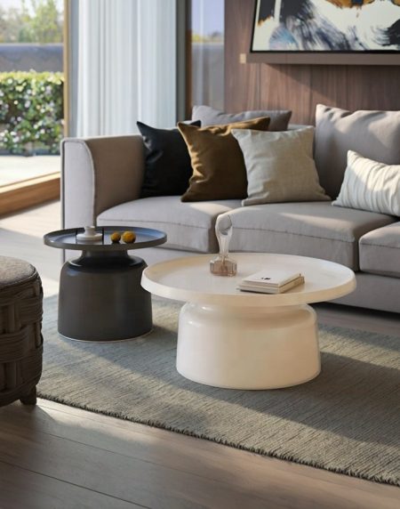 Bàn Trà Hiện Đại Kim Loại, Nhỏ Gọn, Dễ Dàng Vệ Sinh