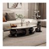 Bàn Trà Hình Oval Đá Ý Hiện Đại Cho Phòng Khách
