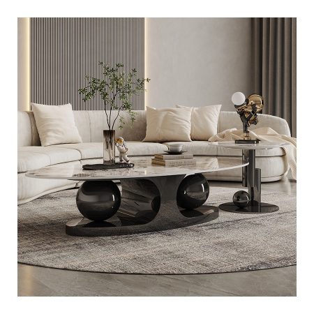 Bàn Trà Hình Oval Đá Ý Hiện Đại Cho Phòng Khách Bàn Trà Hình Oval Đá Ý Hiện Đại Cho Phòng Khách