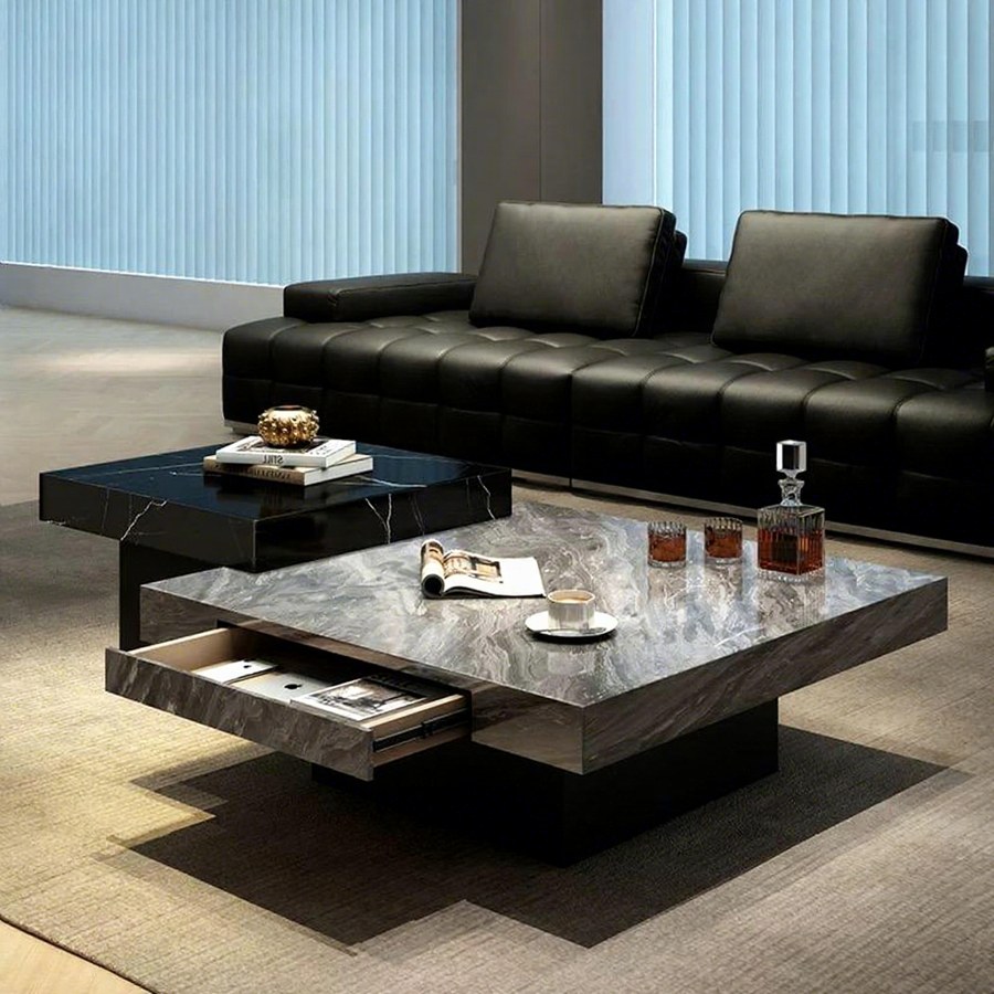 Bàn Trà Hình Vuông Đá Sang Trọng Có Ngăn Kéo Bàn Trà Hình Vuông Đá Sang Trọng Có Ngăn Kéo