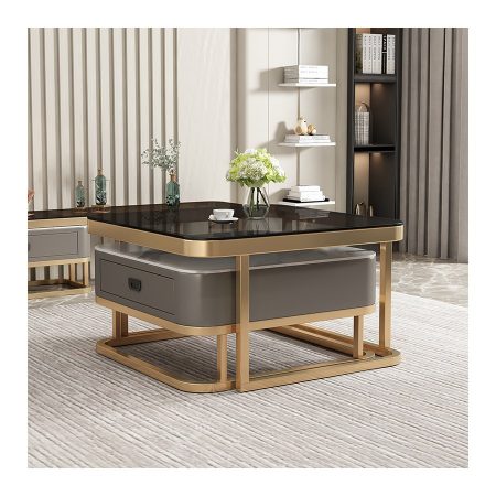 Bàn Trà Kim Loại Kính Cường Lực Đơn Giản Hiện Đại
