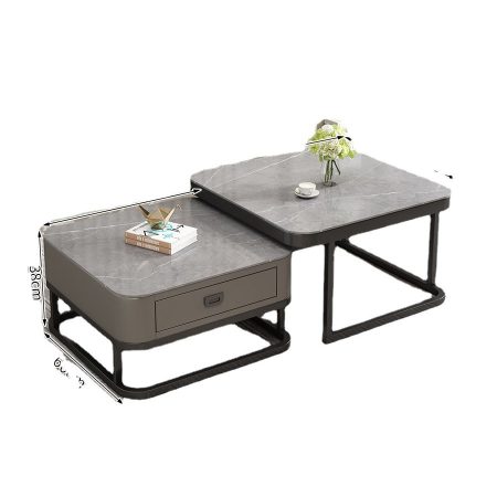 Bàn Trà Kim Loại Kính Cường Lực Đơn Giản Hiện Đại