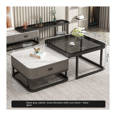 Bàn Trà Kim Loại Kính Cường Lực Đơn Giản Hiện Đại