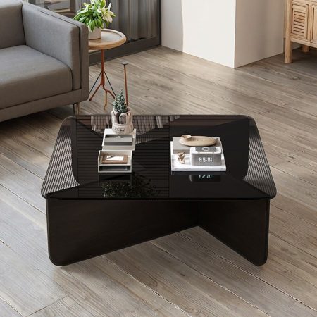 Bàn Trà Kính Gỗ Hiện Đại Đơn Giản Cho Phòng Khách
