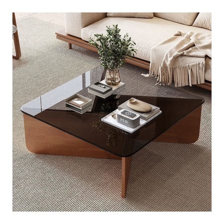 Bàn Trà Kính Gỗ Hiện Đại Đơn Giản Cho Phòng Khách