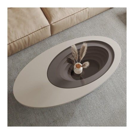 Bàn Trà Kính Hình Oval Hiện Đại Cho Căn Hộ Nhỏ
