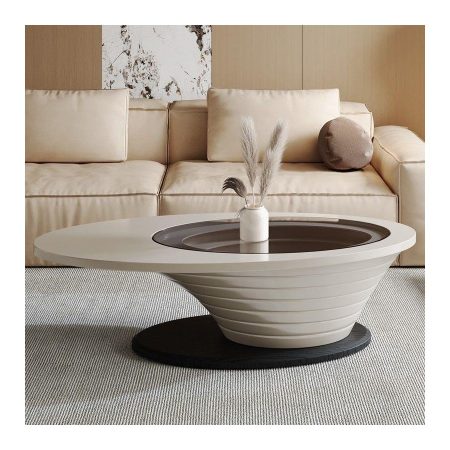 Bàn Trà Kính Hình Oval Hiện Đại Cho Căn Hộ Nhỏ