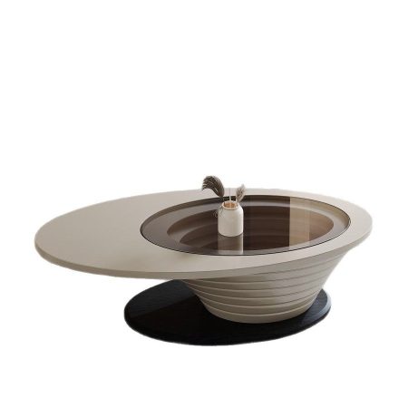Bàn Trà Kính Hình Oval Hiện Đại Cho Căn Hộ Nhỏ