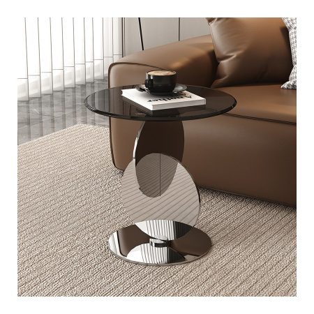 Bàn Trà Kính Inox Tối Giản Gấp Gọn Xoay Mở Rộng