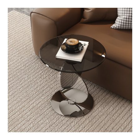 Bàn Trà Kính Inox Tối Giản Gấp Gọn Xoay Mở Rộng