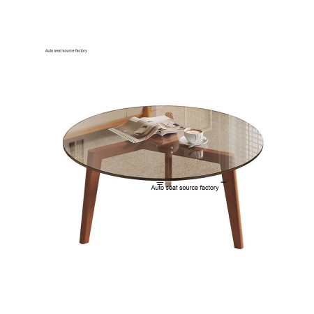 Bàn Trà Kính Tròn Hiện Đại Khung Nhựa Acrylic