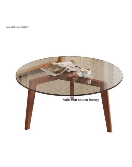 Bàn Trà Kính Tròn Hiện Đại Khung Nhựa Acrylic