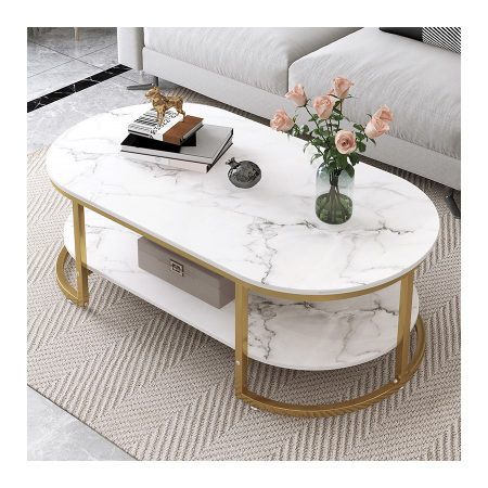 Bàn Trà Oval Hiện Đại Đa Chức Năng Cho Phòng Khách